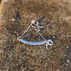 Brilliance Crystal Cross & Heart Adjustable Bracelet